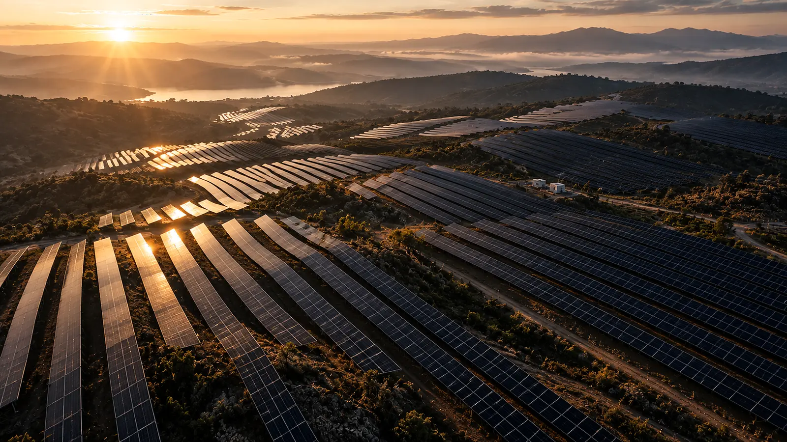 Parc photovoltaïque vu du ciel